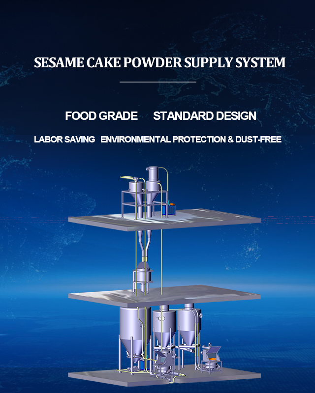 Sesame cake powder supply system